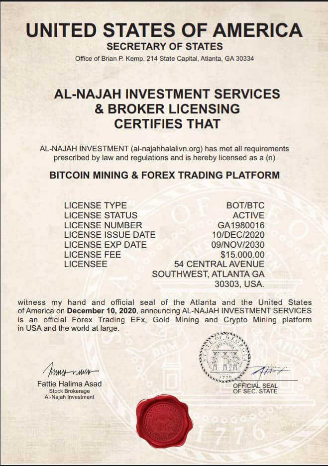 AL NAJAH INVESTMENT LICENSE